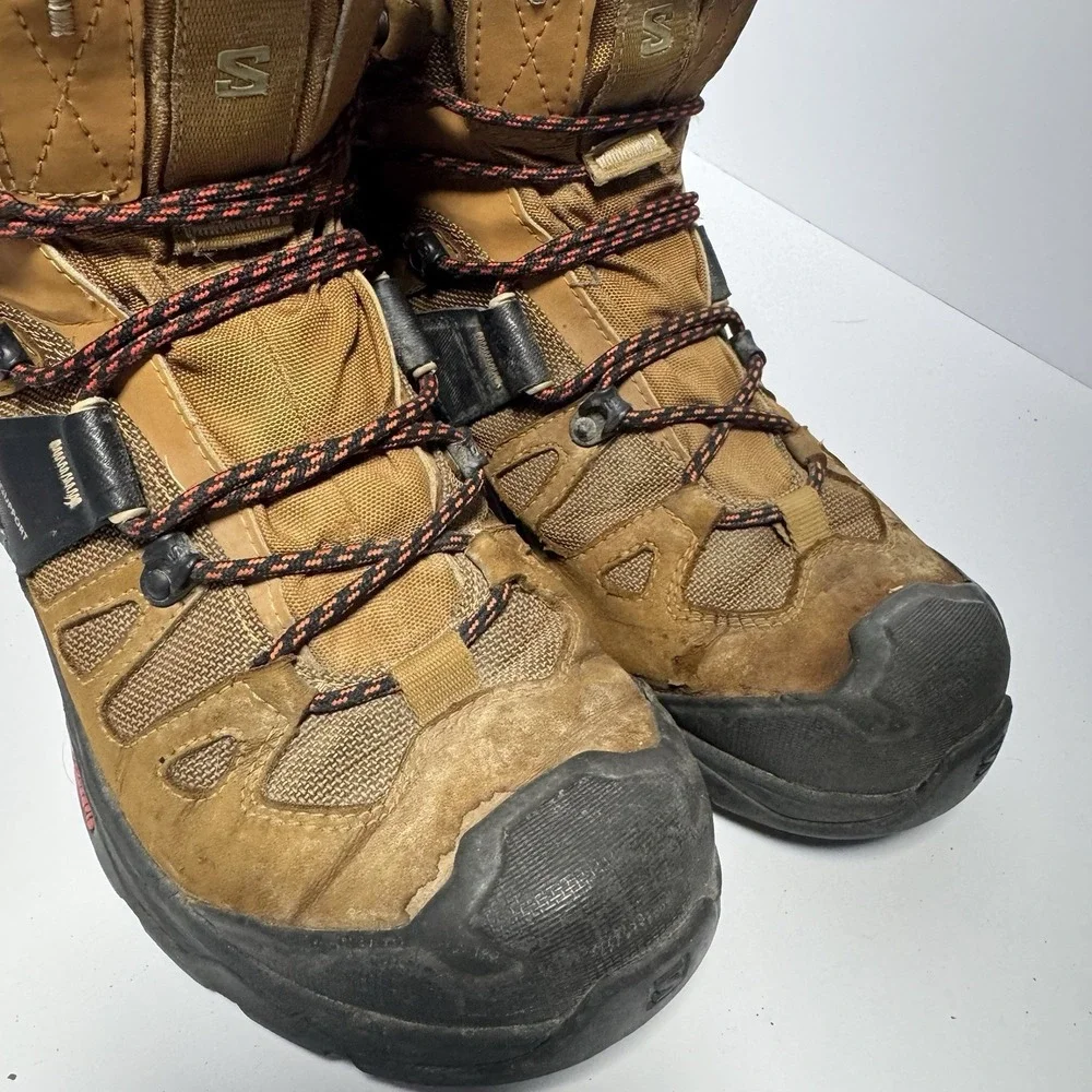Salomon Quest 4 GTX Gore-Tex Hiking Boots Brown Black Men US 9 Waterproof 471564